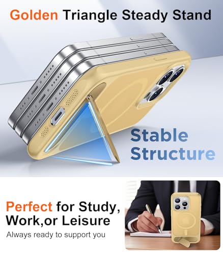 Image of Magnetic Compatible with iPhone 15 Pro Case, [Built-in Invisible Kickstand][Compatible with MagSafe] [Military Grade Shockproof] Slim Translucent Matte Phone Case for iPhone 15 Pro 6.1 inch