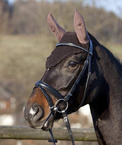 Franges Anti-Mouches Pour Cheval Avec Filet D'Oreille - Noir - Protection Yeux Et Oreilles - PFIFF