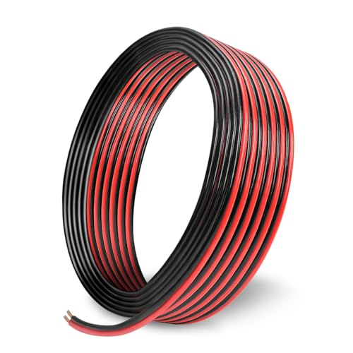 UCINNOVATE Electrical Wire CCA Copper Wire 2 Conductor, 12 AWG Wire 100FT (Red 50FT+ Black 50FT) Low Voltage Automotive Wire Speaker Wire 12 Gauge 12V/24V DC Red and Black Wire PVC Car Battery Wire
