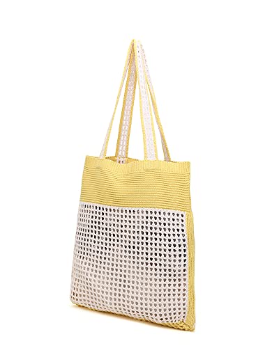 Image of ENBEI Beach Bag Crochet Tote bag for Women,Aesthetic Boho Large Bag,Foldable&Lightweight,Shopping,Beach,Travel,Daily Use