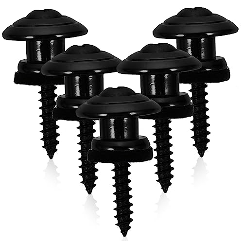 Garneck 5Pcs Guitar Strap Lock Buttons Durable Strap Buckles for Electric Acoustic Bass Guitar Easy Install Skid Design Smooth Finish