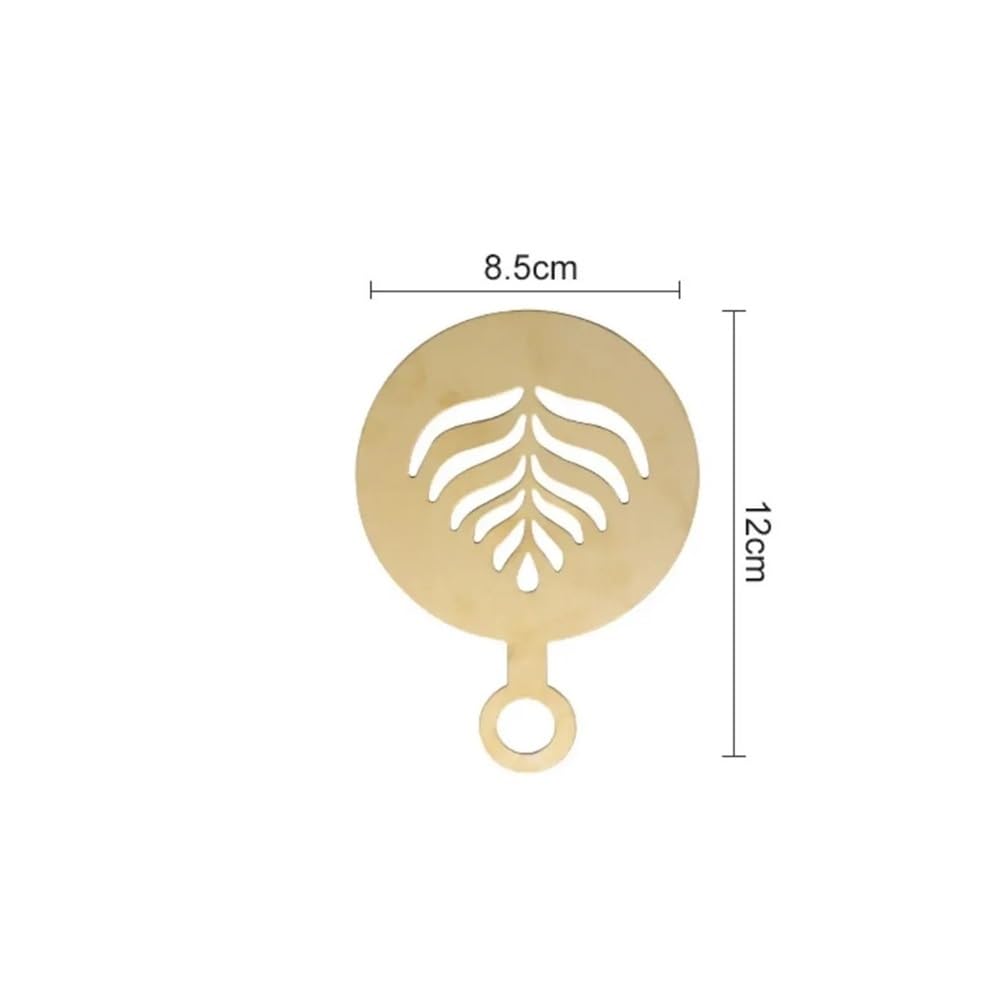 Plantillas de acero para decoración de café, café con leche, capuchino, para decoración de tartas, galletas, pintura en aerosol, molde para hornear para plantilla de barista (negro)