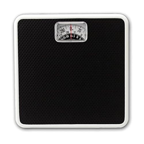 Taylor Analog Scales for Body Weight, Rotating Dial, 300 LB Capacity, Black Textured Mat with...