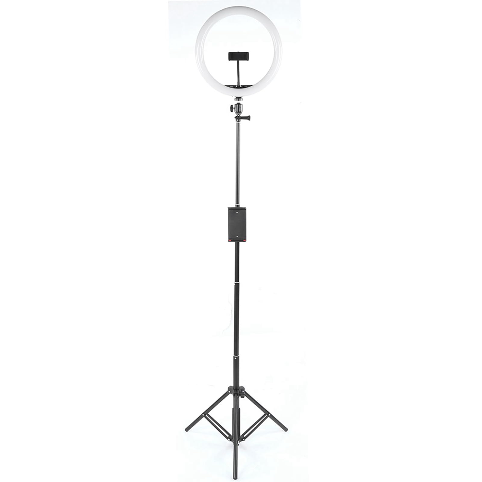 12-Zoll-dimmbares LED-Ringlicht mit Stativ, Fotografie-Fülllicht für Make-up und Video-Studio, 3 Farbtemperaturen, 10 Helligkeitsstufen, inklusive Handy- und Tablet-Halterung für