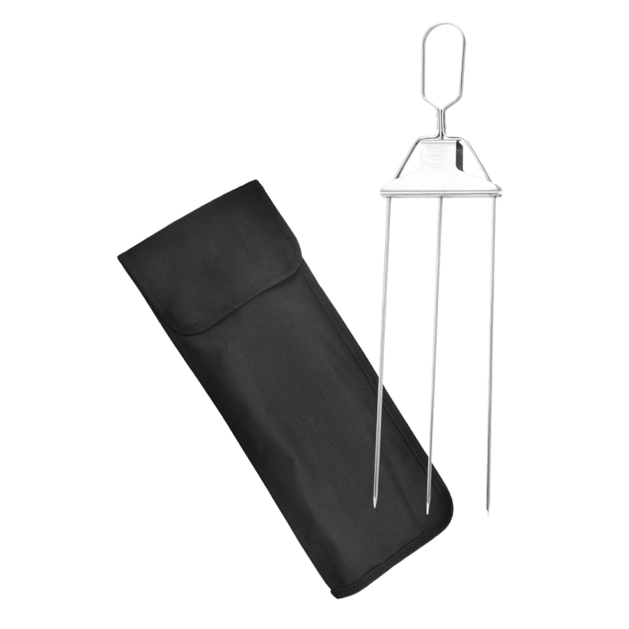 POPETPOP Stainless Steel Bbq Fork Grill Tools for Outdoor Grill Meat Skewer Replacement Parts Long Handle Fork for Family Bbq