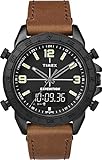 Schnellverschluss-Gurt Timex Herren Analog-Digital Quarz Uhr mit Leder Armband TW4B17400