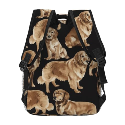 Mochila para laptop EdWal Golden Retrievers impermeable de viaje unisex 4