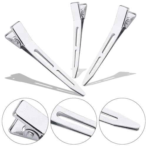 Mbsomnus 80pcs Pin Curl Clips 2.2 Inch Hair Clips for Styling Metal Sectioning Hair Clips Silver Hairdressing Clips Duck Bill Single Prong Alligator Curl Clips for Women Girls Salon Bows DIY - Image 4