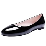  COOLCEPT Damen Mode Slip-on Ballerinas Pumps Round Toe Maedchen Flache Schuhe Black Size 33 Asian