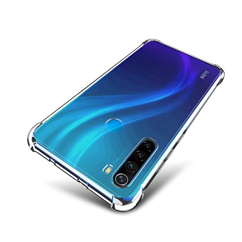 Image of WOW IMAGINE Redmi Note 8 Shockproof Back Cover Case | Flexible Protective Cushioned Edges Crystal Clear TPU Bumper Corners Back Case Cover for Xiaomi Redmi Note 8 - Transparent