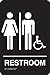 Accuform PAD102BK Plastic ADA Braille Tactile Sign, Restroom" with Unisex/Wheelchair/Handicapped Accessible Graphic, 9" Length x 6" Width x 1/8" Thickness, White on Black