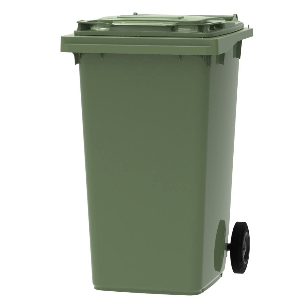 ESE France Conteneur Poubelle à déchets 2 roues - 240L - Robuste et Économique - 100% Recyclé - Vert - Fabriqué en France