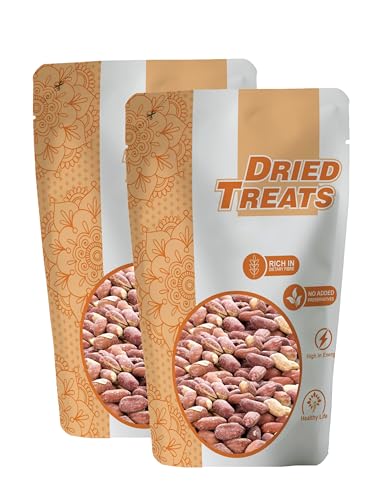 Image of Dried Treats Peanut Roasted & Salted 500 Grams (250g X 2) - Crunchy and Vegan-Friendly Salted Peanut Snack for Weight Loss | Healthy Choice by Every Mom | Beat Your Craving Or Hunger With Tasty Protein-Rich Roasted Moongfali, Good For All Learning Kids, Fitness Enthusiasts & Office Hardworkers | High Quality Roasted and Salted Peanuts | Roasted Peanut Kernels | Roasted and Salted Singdana
