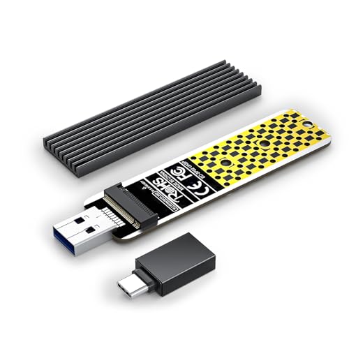 NVMe Geh&auml;use, ANYOYO 10 Gbps USB 3.2 Gen2 M2 SSD Geh&auml;use USB C SSD M2 Geh&auml;use f&uuml;r NVMe PCIe M-Key /B+M Key NVMe USB Adapter f&uuml;r USB 3.2/3.1/3.0/2.0 f&uuml;r 2242 2260 2280 SSD(UNTERST&Uuml;TZT Keine SATA-SSD)