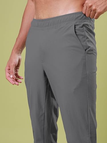Image of TECHNOSPORT Men's Regular Fit Mid Rise Solid Plus Size Trackpants with Quick Dry, Anti Microbial, SPF50+ for Regular and Sports Use
