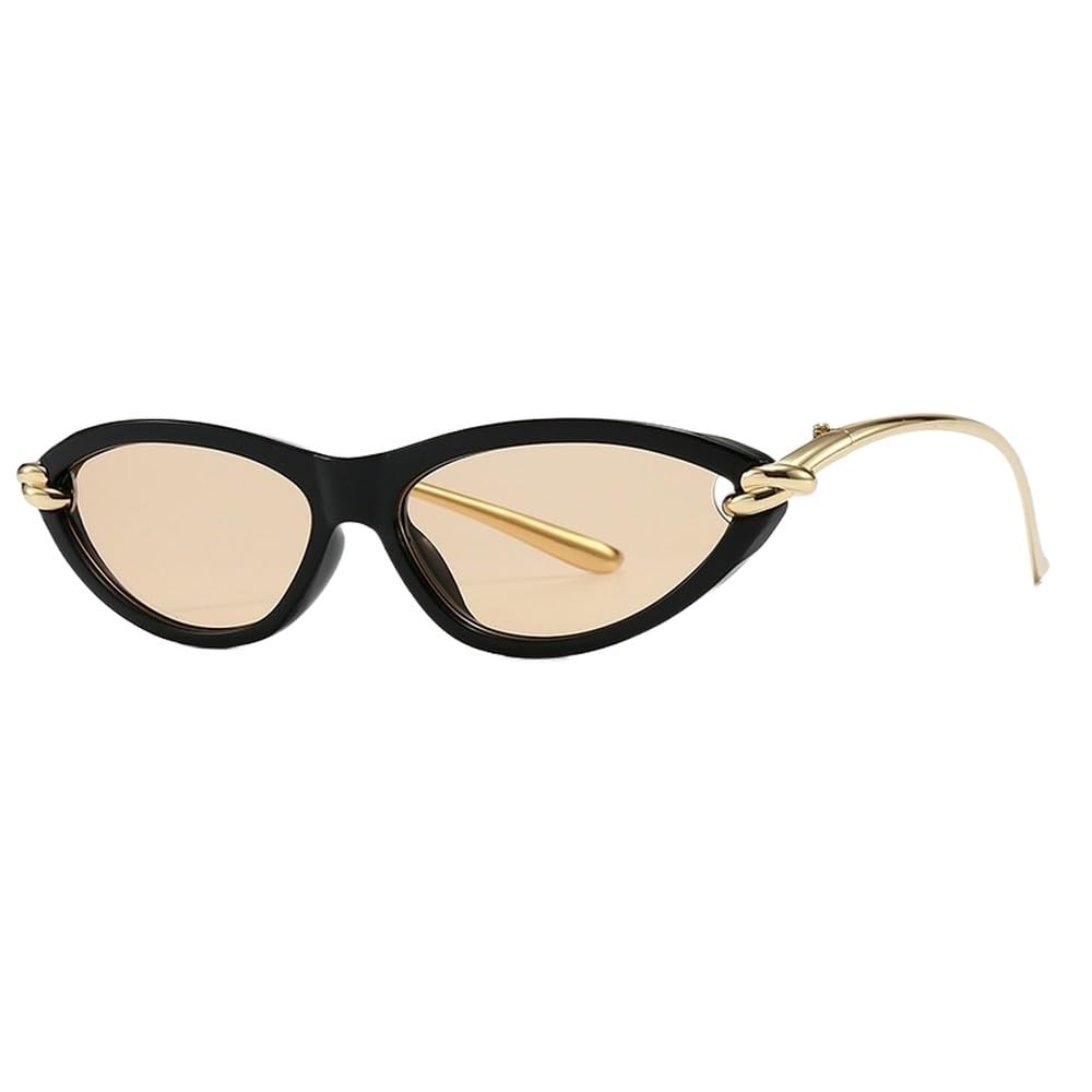 Małe, seksowne okulary przeciwsłoneczne Cat Eye, damskie, punkowe, metalowe, modne okulary przeciwsłoneczne Cat Eye dla kobiet