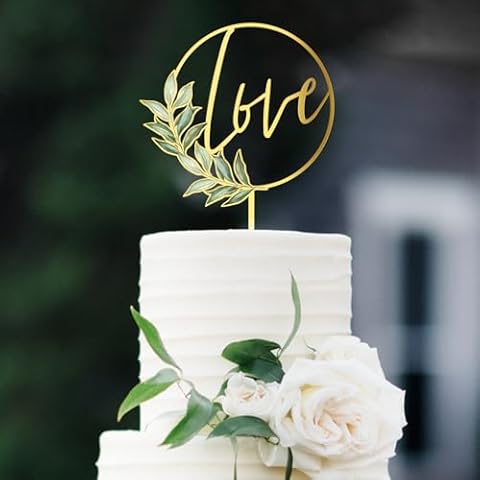 Party to Be Love Wedding Cake Topper Gold Acrylic Greeny Wedding Engagement Cake Decoration (Design 02) Cover