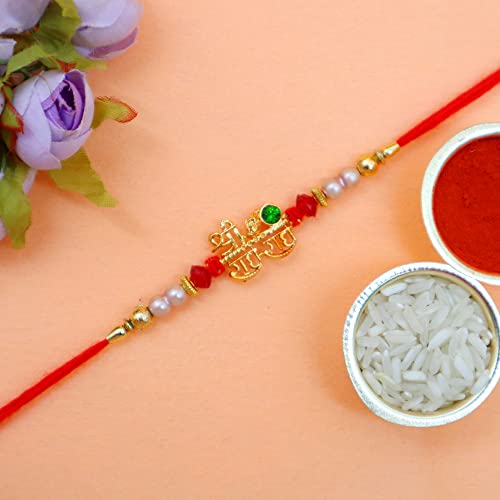 Image of JAIPUR ACE Rakhi Gift Combo for Brother Bhabhi and Kids with Raksha Bandhan Greeting Card and Roli Chandan, Lumba Rakhi Premium Unique Gifts hamper