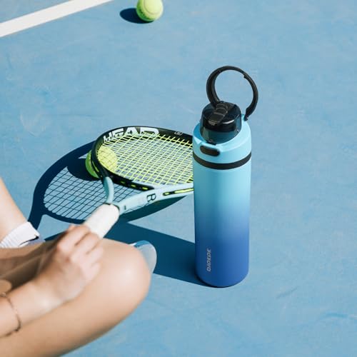 Image of BJPKPK 17oz Insulated Water Bottle with Straw Lid & Handle, Stainless Steel | Leak-Proof 2-in-1 Straw & Spout Lid, BPA-Free Vacuum Insulated Bottle Fits Cup Holders for Gym, Office, Travel & Outdoor