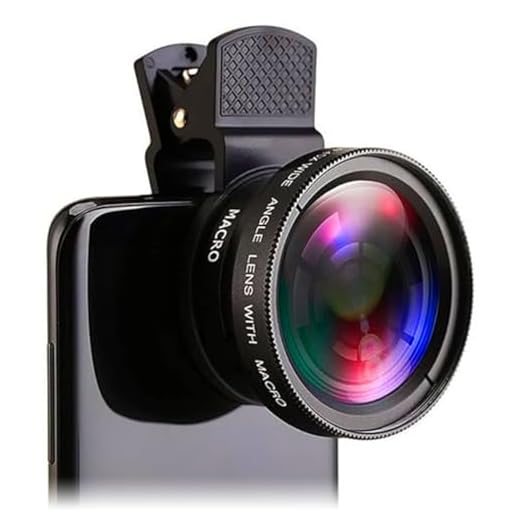 Lente De Câmera Para Celular Compatível Com Qualquer Smartphone Kit De Lente 0.45X Super Grande Angular Zoom Macro Com Clipe (Preta)
