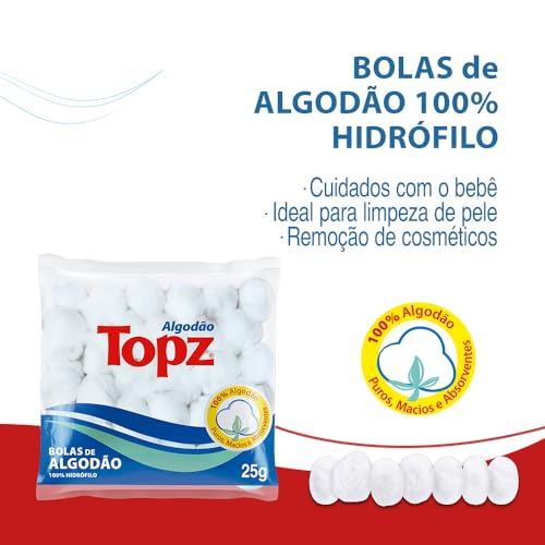 ALGODÃO BOLAS 25G TOPZ (6X12) FARDO 72