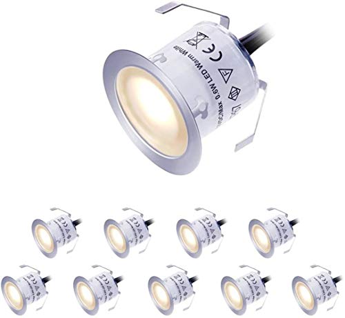 Preisvergleich Produktbild Martll Einbaustrahler LED,Einbauleuchten LED Deckenspots Badestrahler Deckenstrahler für Step Stair Garden Patio,IP67 Wasserdicht (10 Stück, Warmweiß)