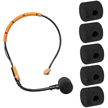 5 Pcs SM31 Mic Covers Compatible with Shure SM31 P31 PGA31-TQG SM31FT, BLX14/SM31 BLX14/P31 Wireless Microphone/Headset System, High Density Foam Microphone Pop Filter Windscreen Black