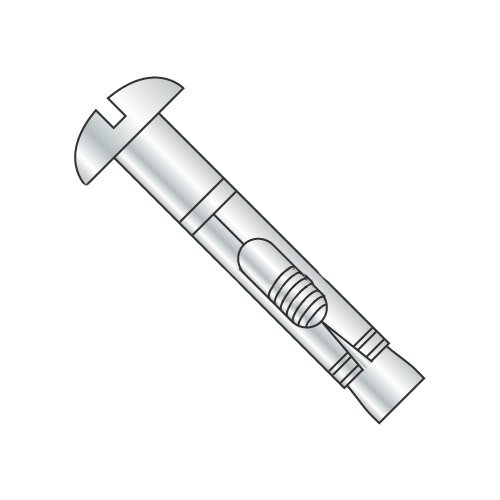 3/8" x 2 1/2" Sleeve Anchors/Round Head/Steel/Zinc (Carton: 50 pcs)