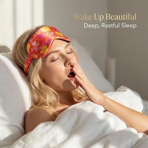 Image of Luxury Sleep Mask - Soft, Lightweight & Ultra Comfort-Perfect for Light Blocking Wake up Radiant-Orange