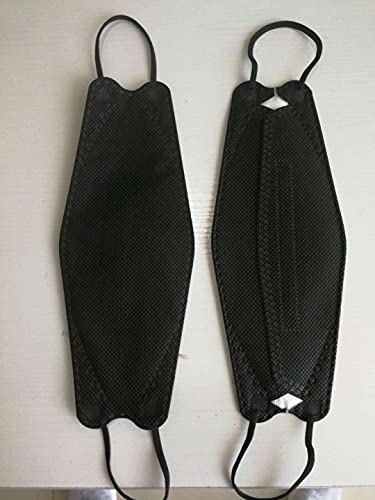 Image of Men's and Women's Premium N95 Mask Japanese Willow Shape FFP2 Certified 3D Designer Ultra Breathable Anti Pollution and Protective Face Mask - (Black) - Pack of 10