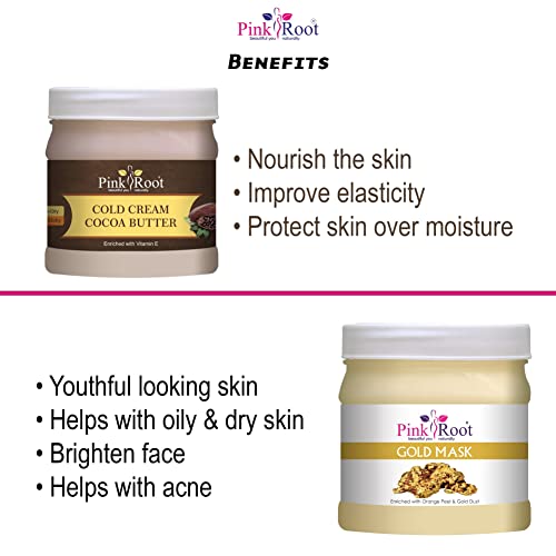 Image of Pink Root Gold Mask 500gm with Cocoa Butter Cold Cream 500gm