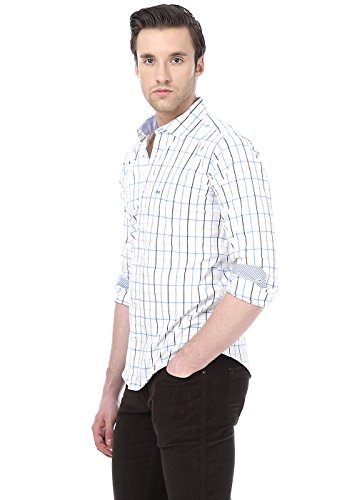 Image of BASICS 100% Cotton Checked Shirt for Men | Slim Fit | Everyday Smart Casual Wear | Full Sleeve