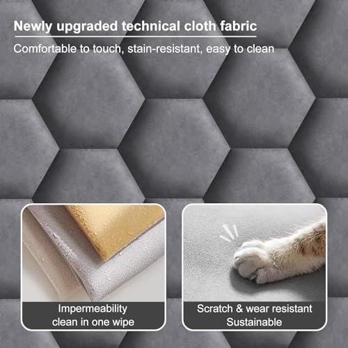 Acolchado de pared anticolisión hexagonal autoadhesivo 3D para cabecero de cama 6
