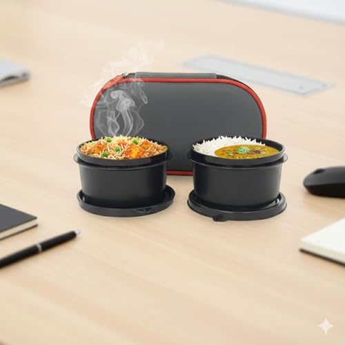 Image of Zaib Stainless Steel Lunch Box for Kids with Insulated Carry Bag | 2 Containers: 2x400ml | Durable, Leak-Proof & BPA-Free Tiffin Box for School, Travel & Picnics (Cloe)