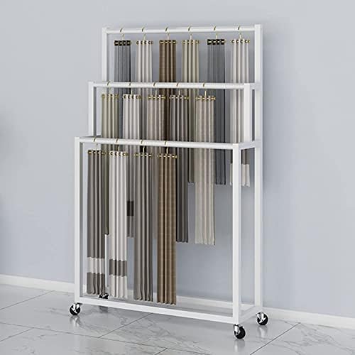 Metal Scarf Display Rack on Wheels - Vertical Organizer for Hijabs, Shawls, Trousers - Perfect for Boutique & Wardrobe Storage Solutions