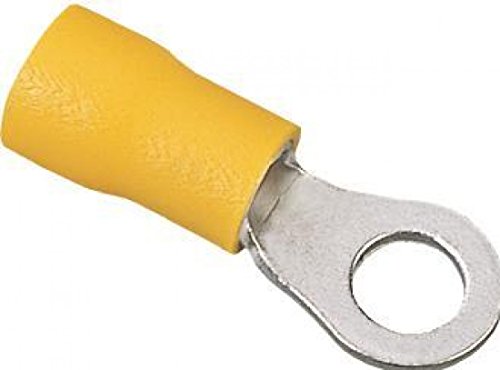 Ideal 83-2351 1-Hole Vinyl Insulated Ring Terminal, 12 to 10 AWG, 1/4 in Stud, Tin Plated Brass