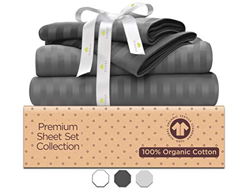 Tissaj Bettlaken-Set (rauchgrau - Streifen, Bettlaken-Set - komplett) Cover