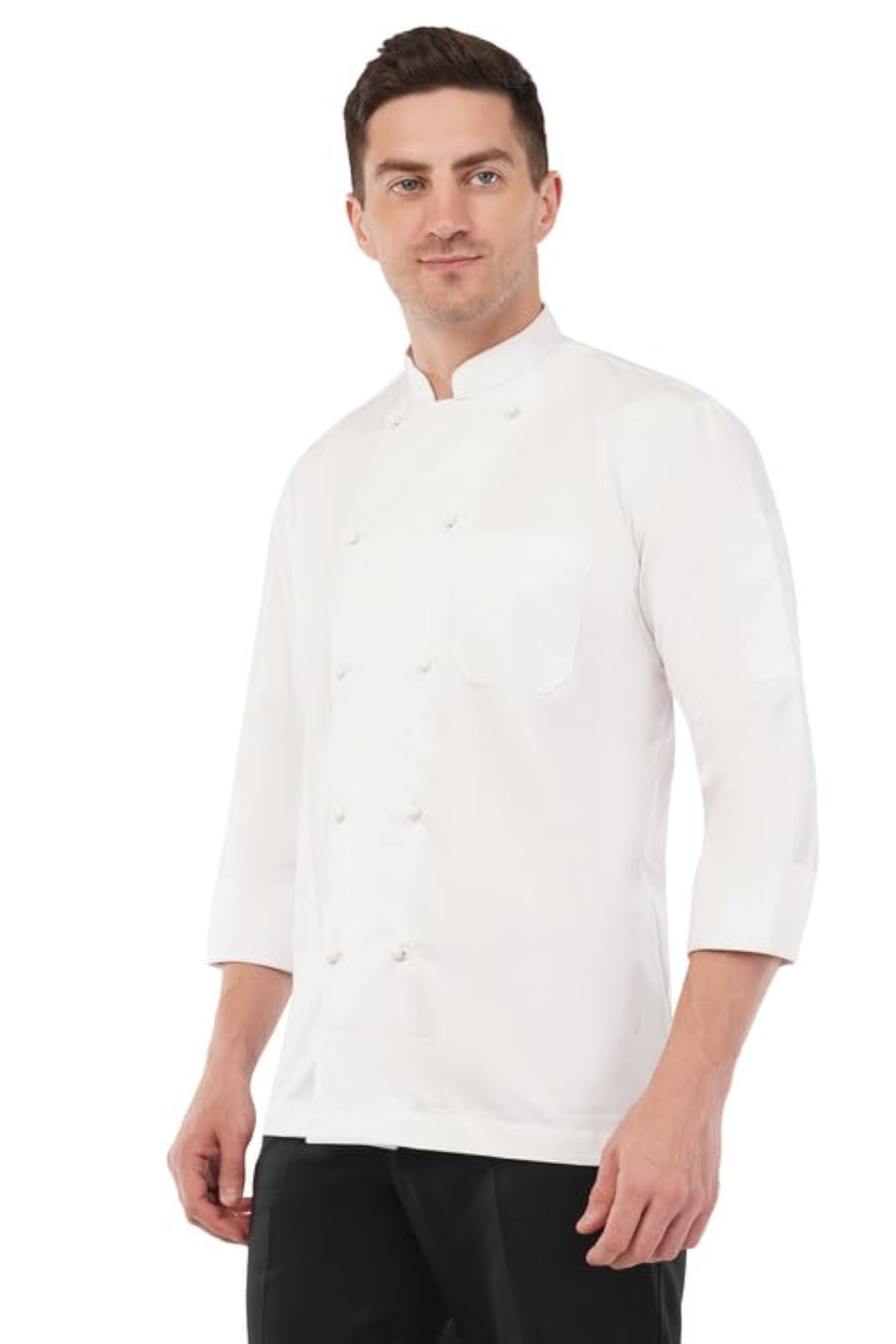 White Gabardine Chef Coat for Professional Use
