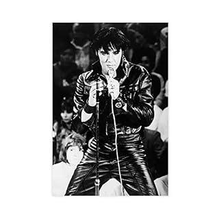MURABE Poster sur toile Elvis Presley – Décoration de chambre à coucher – Paysage sportif – Décoration de bureau – Cadeau sans cadre – 30 x 45 cm - Les Beatles, Paul McCartney, John Lennon, RIngo Starr, George Harrison