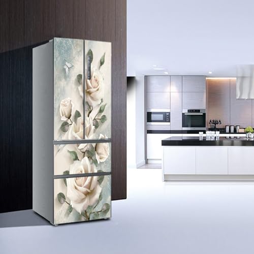 Pegatinas de cocina para nevera que transforman su hogar con flores de peonía 4