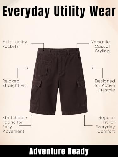 Image of GRECIILOOKS Men'S Cotton Cargo Shorts, Lightweight Half Pant Elastic Waist Casual Summer Shorts with Pockets
