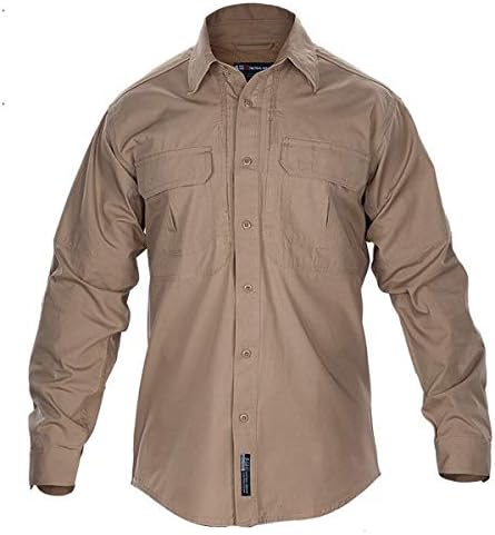 5.11 Men's Cotton Multi-Purpose Tactical Long Sleeve Shirt, Style 72157 Small Black