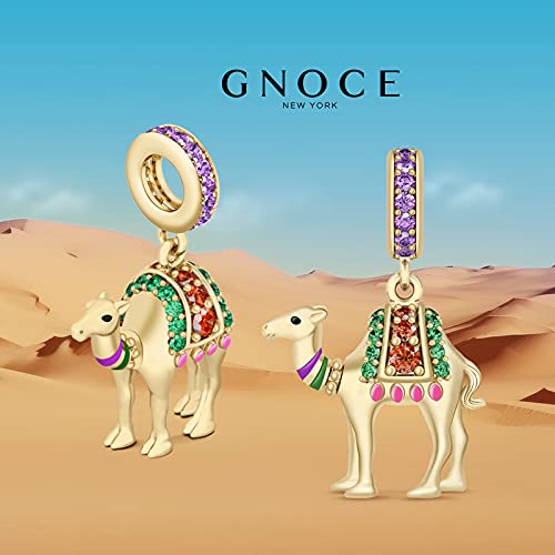 GNOCE Camel Charm Gold Plated 925 Sterling Silver Ship of the Desert Pendant Bead fit for Bracelet/Necklace Luck Charms Women Gift2