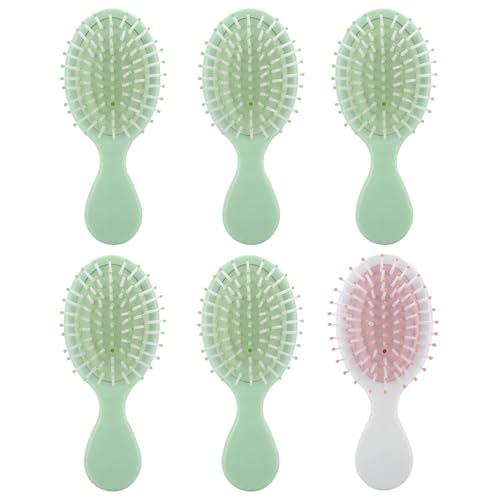 Bridesmaid Proposal Gifts 8pcs Mini Travel Brush bachelorette party accessories Cute hair Brush for Wedding Party Favors for Wedding Party Favors (White&Sage Green, 6pcs)