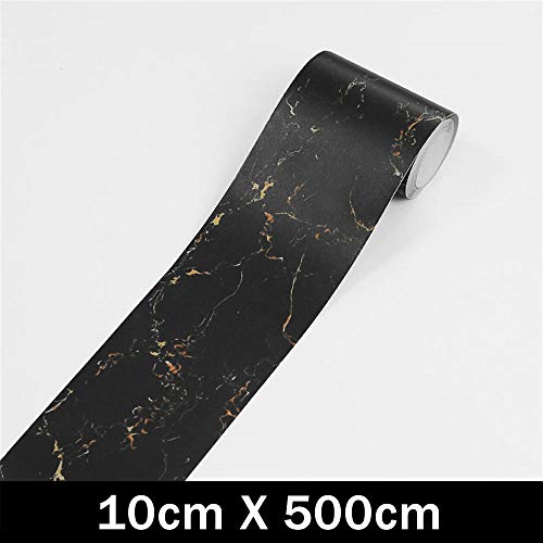 Cinta decorativa para paredes con diseño Black Gold Flower multicolor autoadhesiva 3