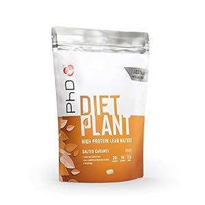 PhD Nutrition Diet Plant, Vegan Protein Powder Plant Based, Salted Caramel, High Plant Protein, 20 Servings Per 500g Bag