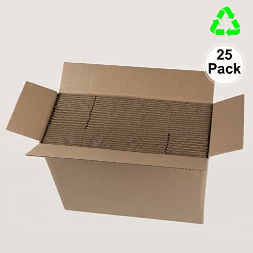 Image of 12x9x4 Inches Shipping Boxes, Brown Corrugated Cardboard Boxes for Small Bussiness, 25 Pack