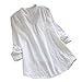 Price comparison product image LEXUPE Women Stand Collar Long Sleeve Casual Loose Tunic Tops T Shirt Blouse (XXXXL, White)