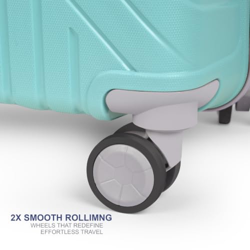Image of Large Check-in Suitcase Light Green Polypropylene 74 cm with 8 Wheel Spinner and Number Lock