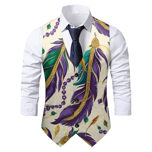 Gilet sans manches haut de gamme WWricotta imprimé carnaval pour gala et grand mariage